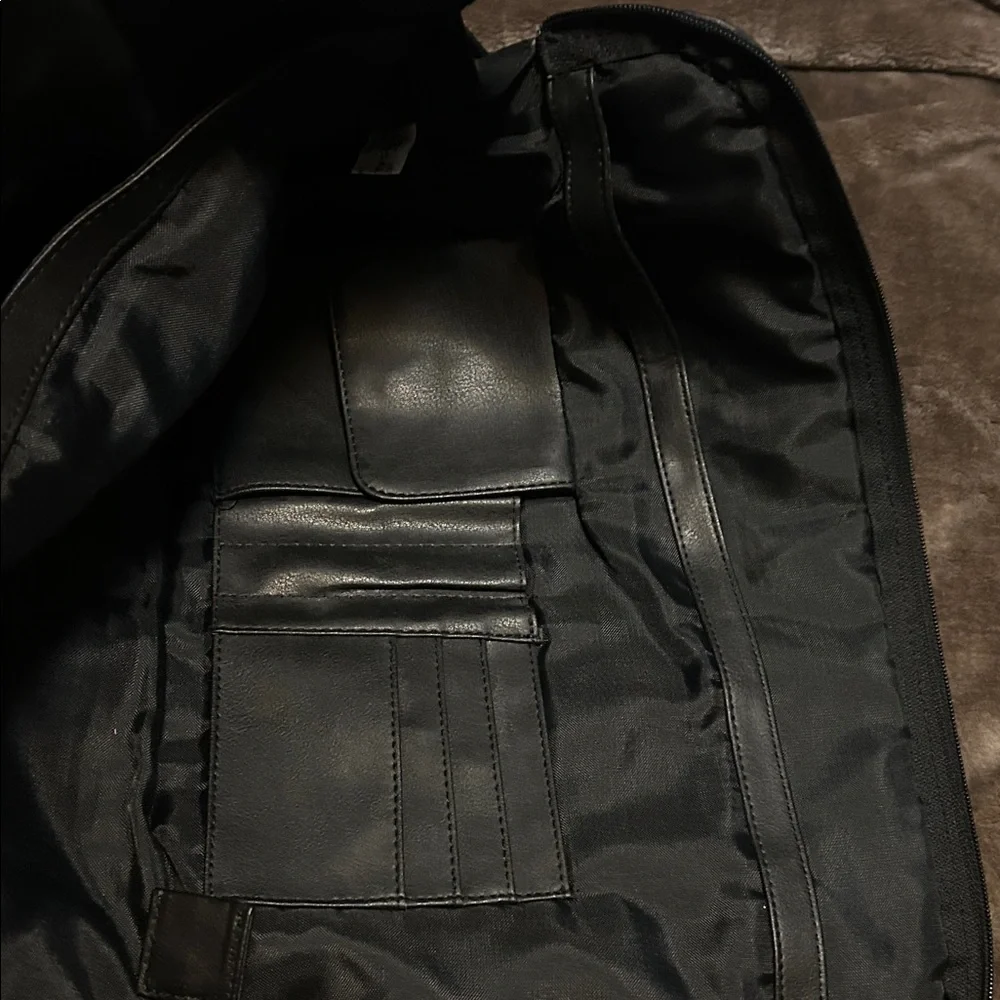 Elegant Black Leather Laptop Bag for Men
